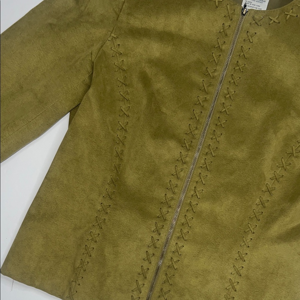 Carlisle Olive Faux Suede Women's Jacket size 8 - Picture 4 of 9
